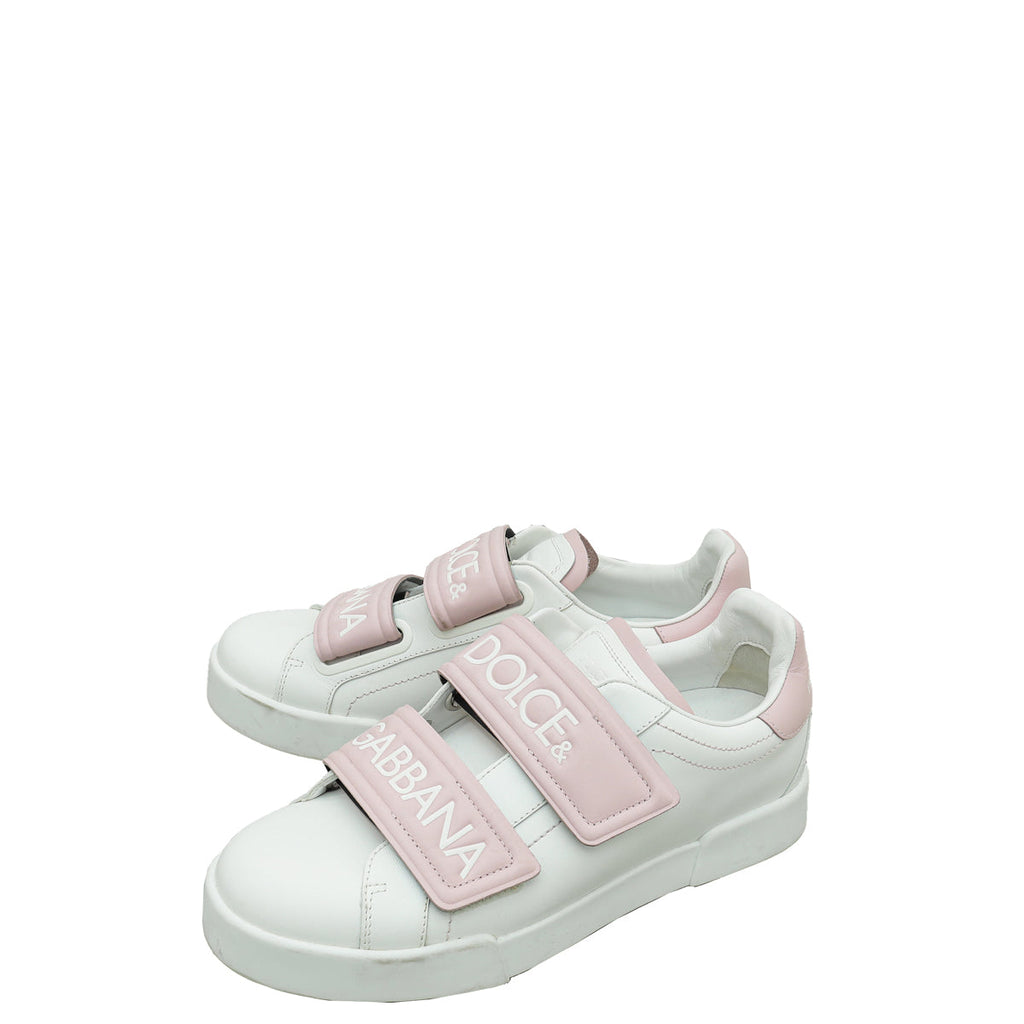 Dolce & Gabbana Bicolor Portofino Velcro Logo Sneakers 39