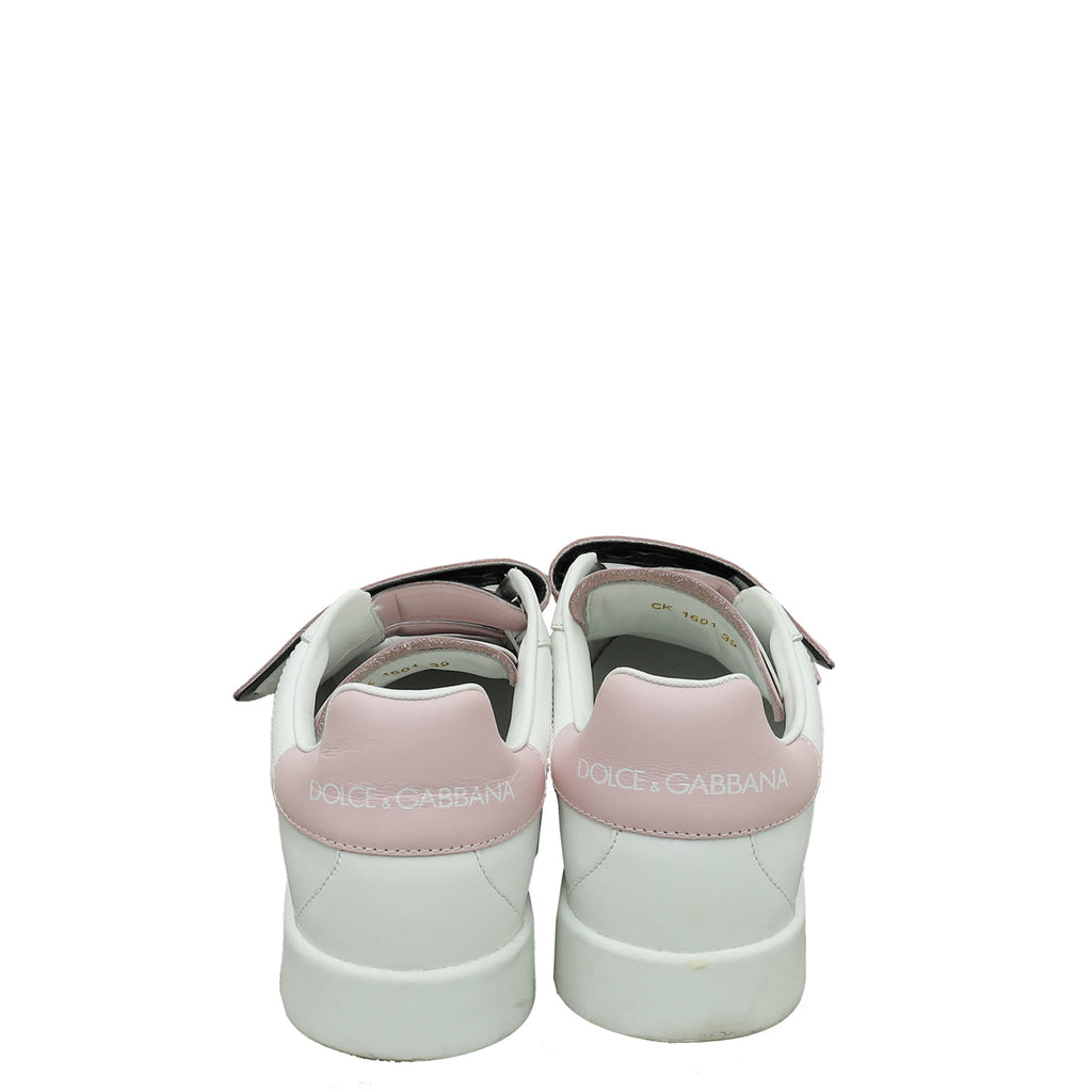 Dolce & Gabbana Bicolor Portofino Velcro Logo Sneakers 39
