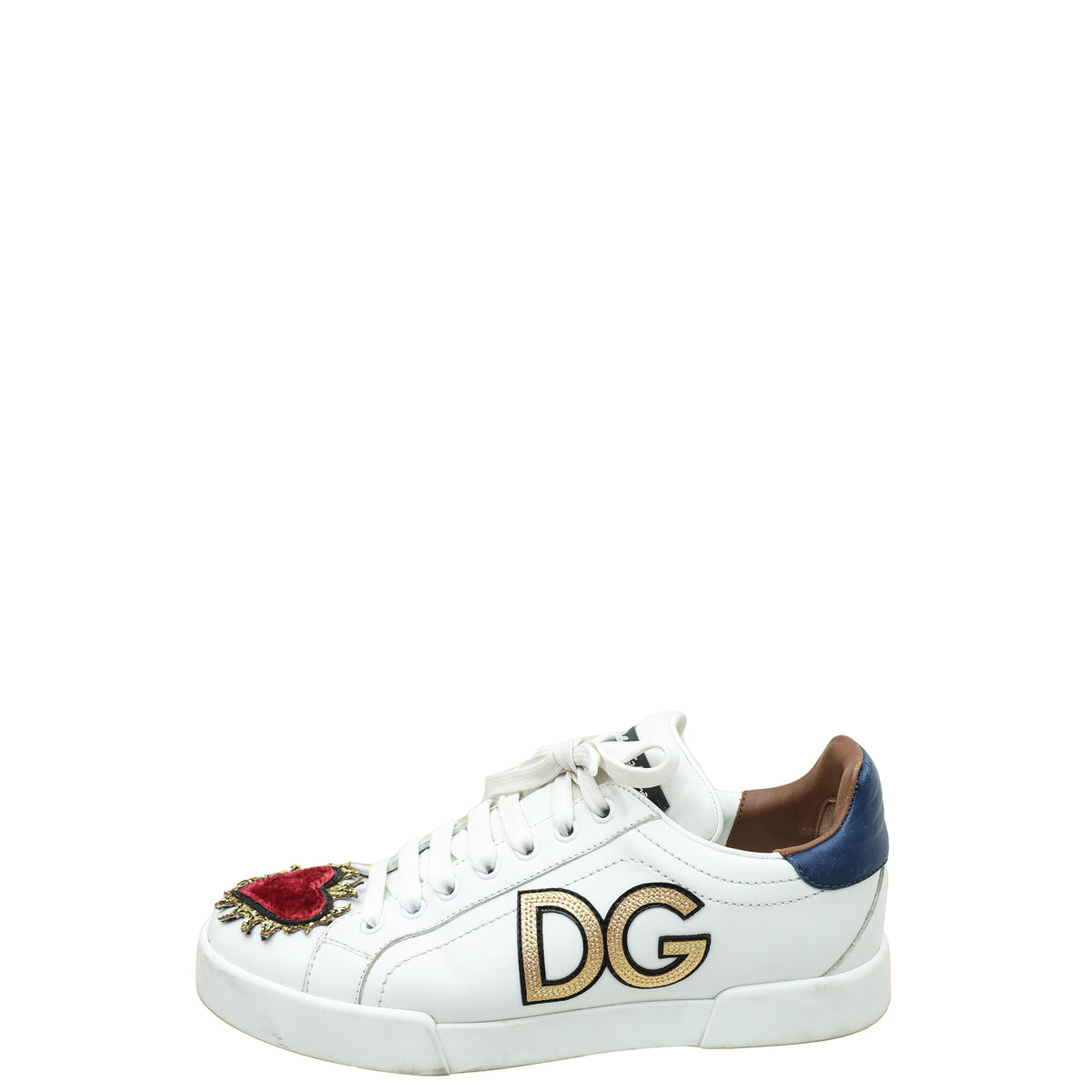 Dolce & Gabbana White Multicolor DG I-Heart Portofino Sneakers 39