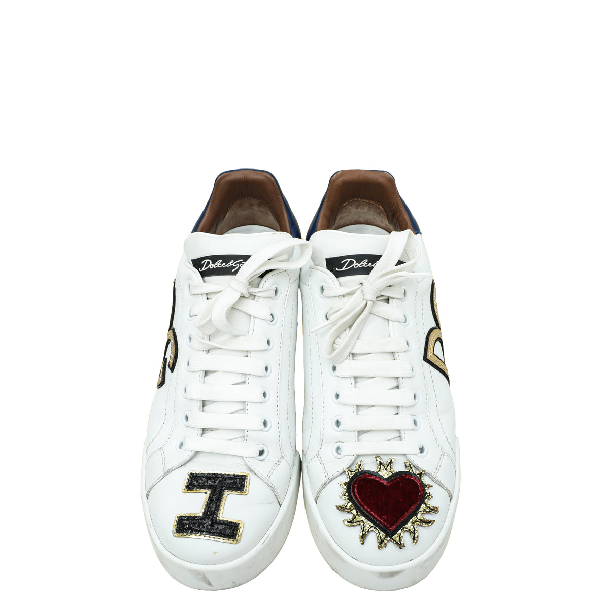 Dolce & Gabbana White Multicolor DG I-Heart Portofino Sneakers 39
