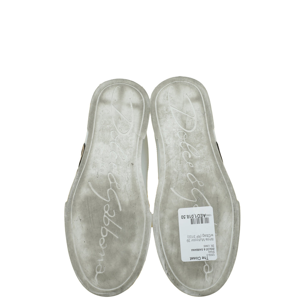 Dolce & Gabbana White Multicolor DG I-Heart Portofino Sneakers 39