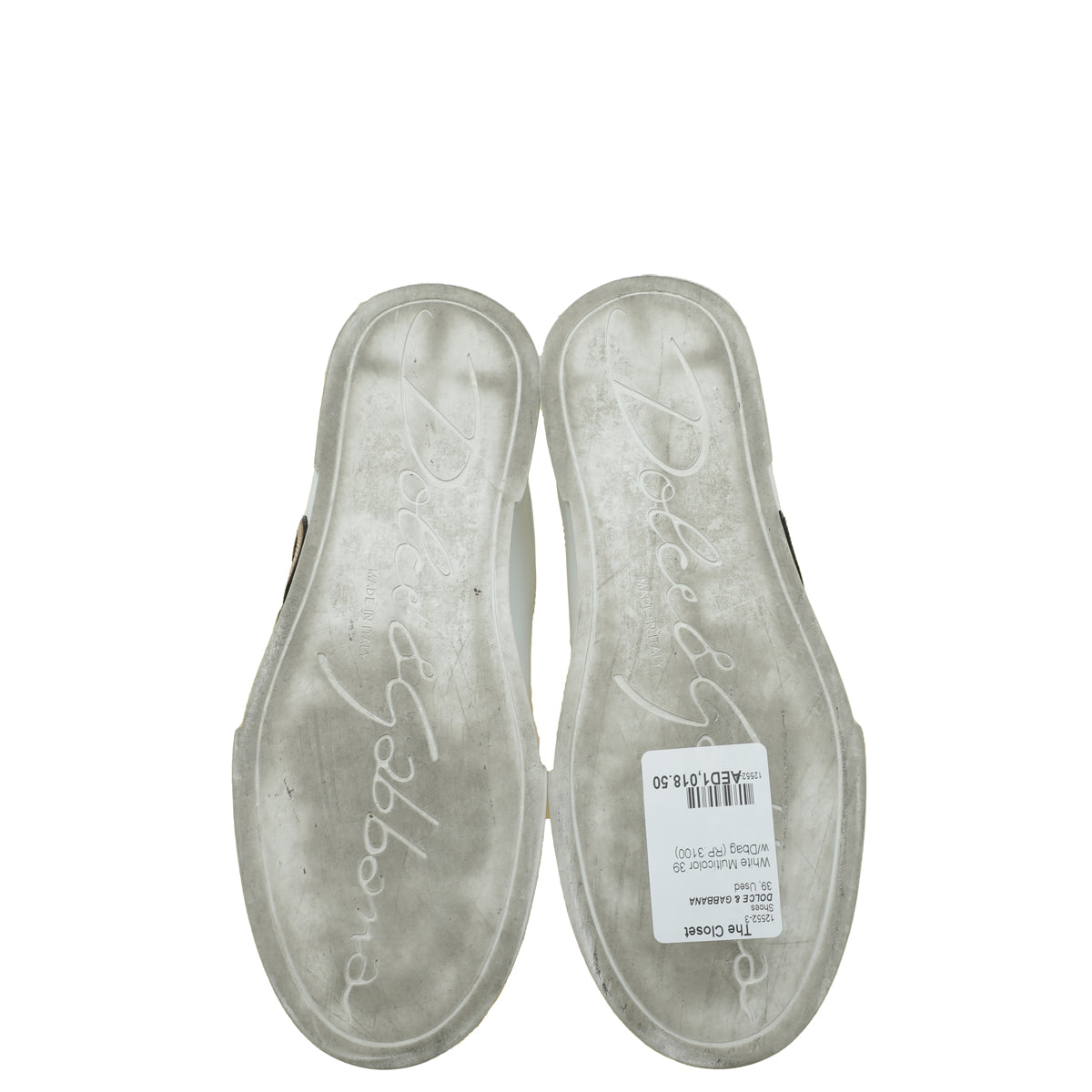 Dolce & Gabbana White Multicolor DG I-Heart Portofino Sneakers 39
