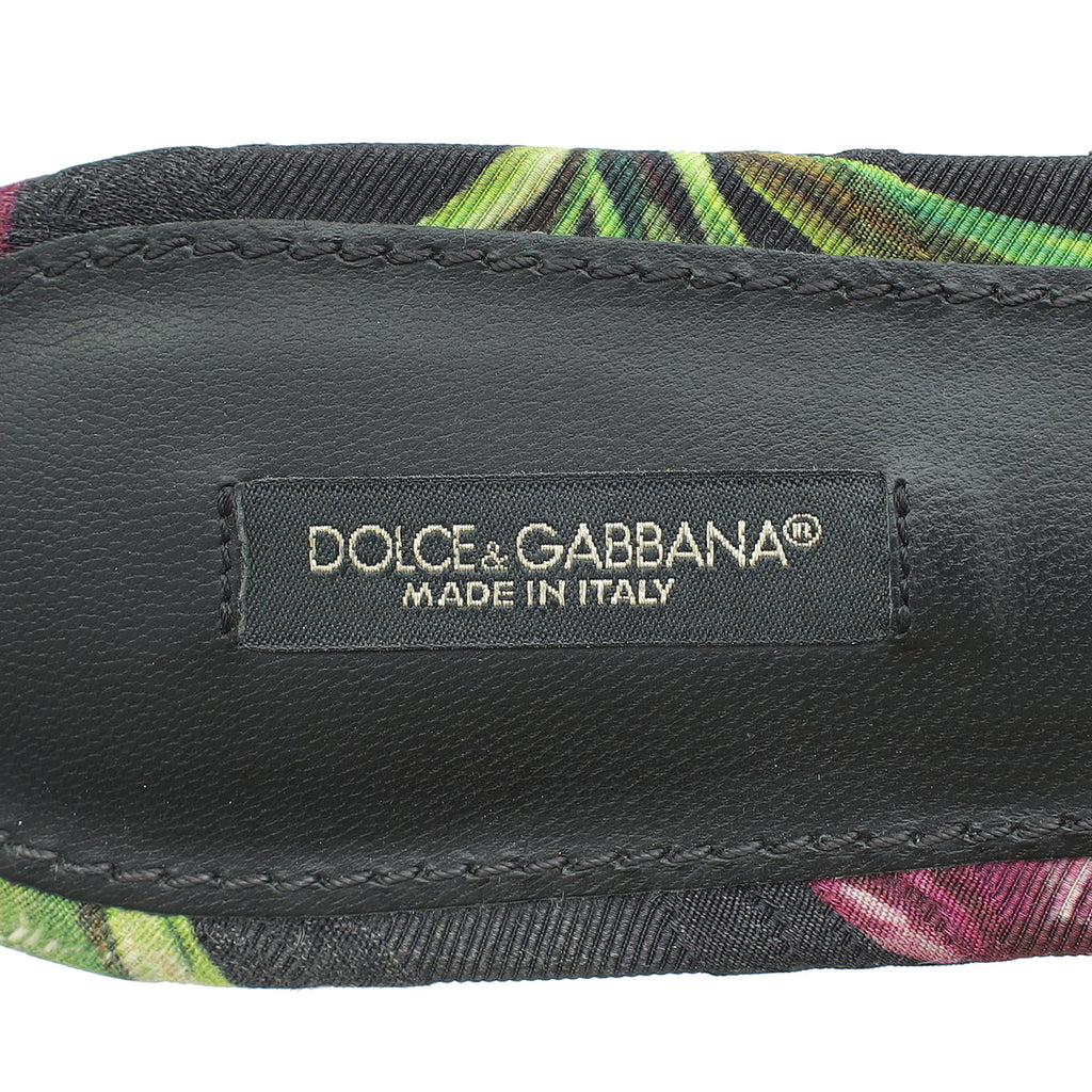 Dolce & Gabbana Multicolor Bellucci Embellished Flat Sandal 39Printed Canvas