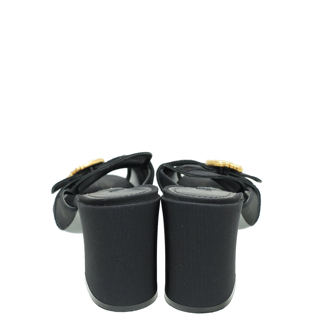 Dolce & Gabbana Black Mesh Baroque Logo Slip On Sandals 39