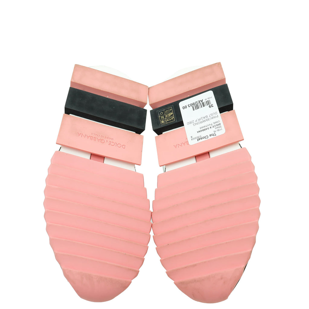 Dolce & Gabbana Pink Sorrento Mesh Sneaker 39