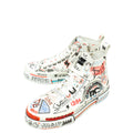 Dolce & Gabbana White Multicolor Graffiti Portofino High Sneakers 6.5