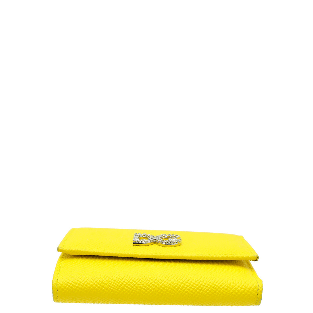 Dolce & Gabbana Yellow DG Crystal Trifold Wallet