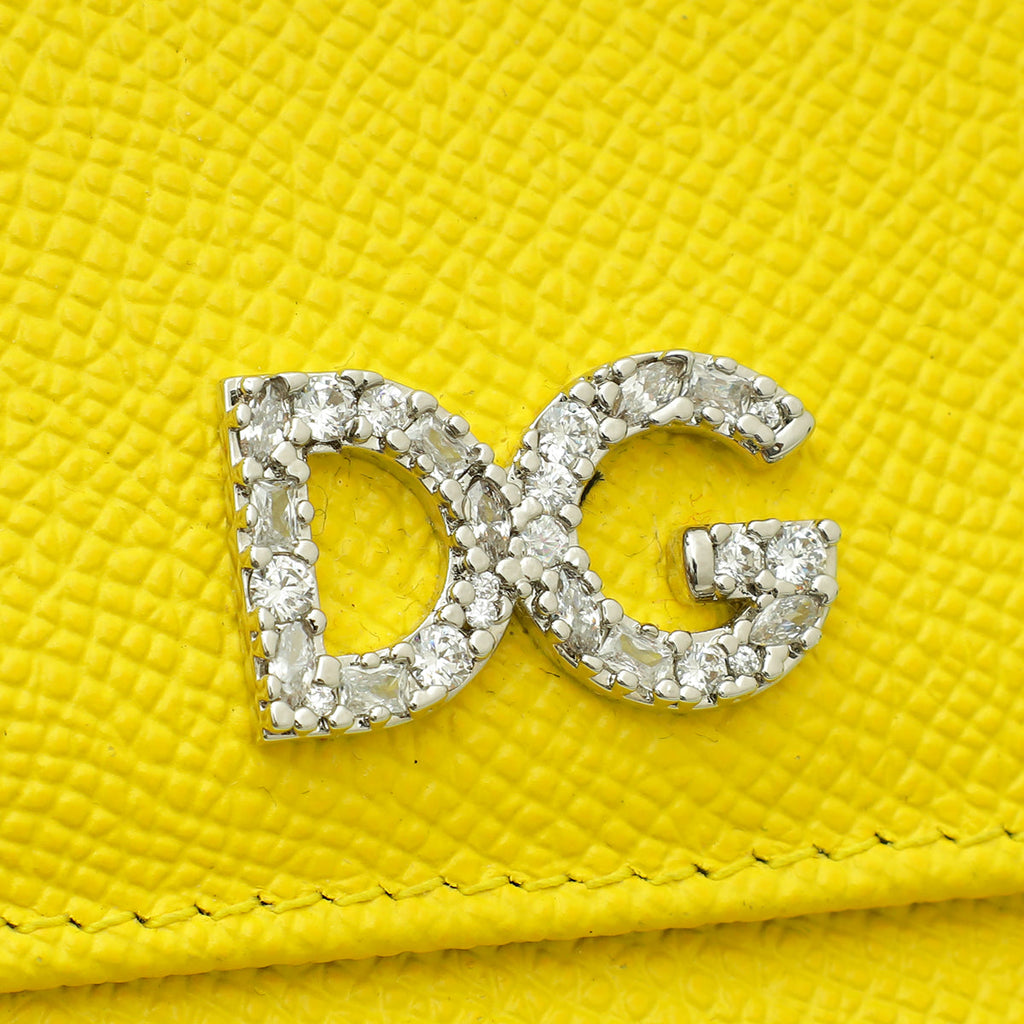 Dolce & Gabbana Yellow DG Crystal Trifold Wallet