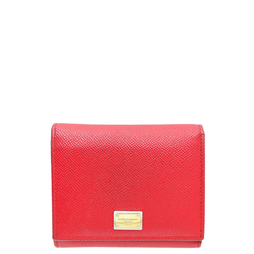 Dolce & Gabbana Red Dauphine Sicily Bifold Wallet