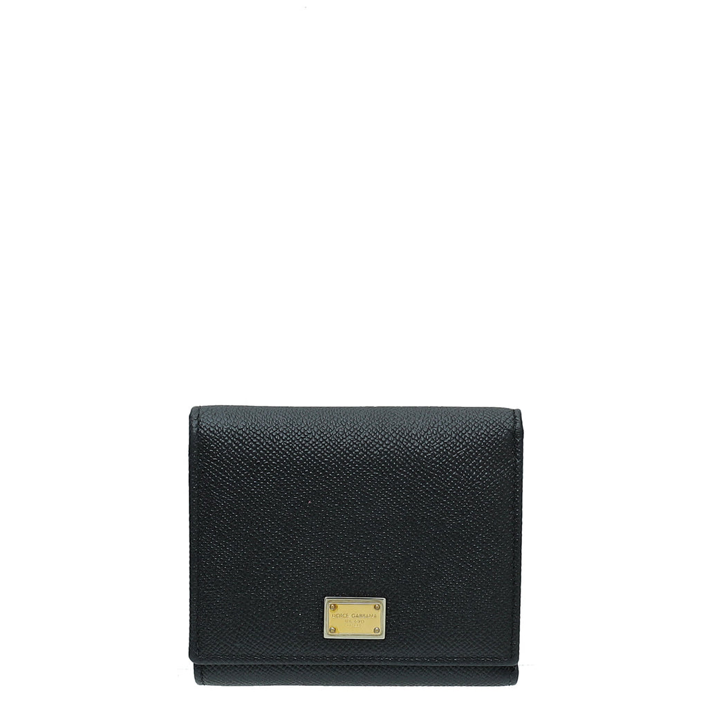 Dolce & Gabbana Black Sicily Compact Wallet