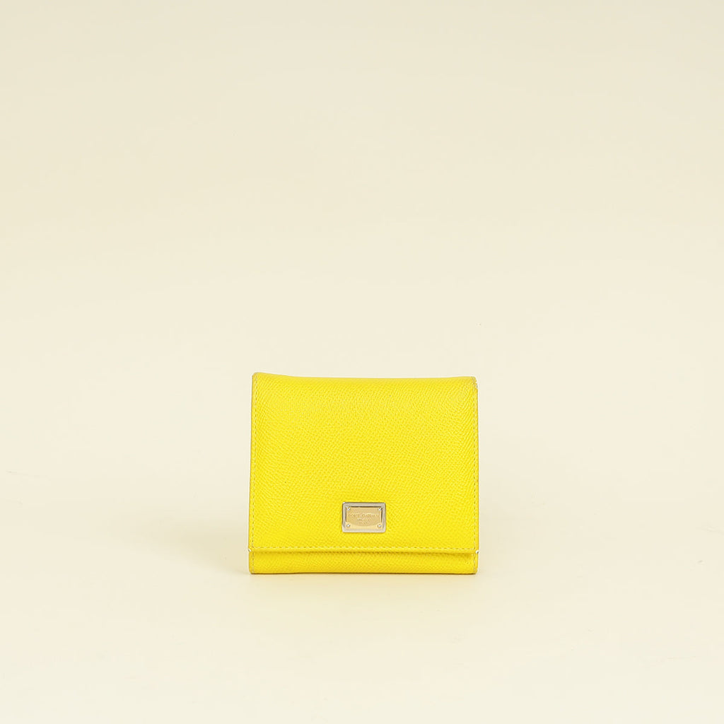 Dolce & Gabbana Yellow Trifold Small Wallet