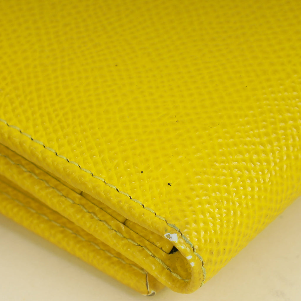 Dolce & Gabbana Yellow Trifold Small Wallet