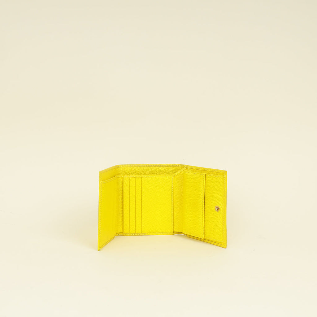 Dolce & Gabbana Yellow Trifold Small Wallet