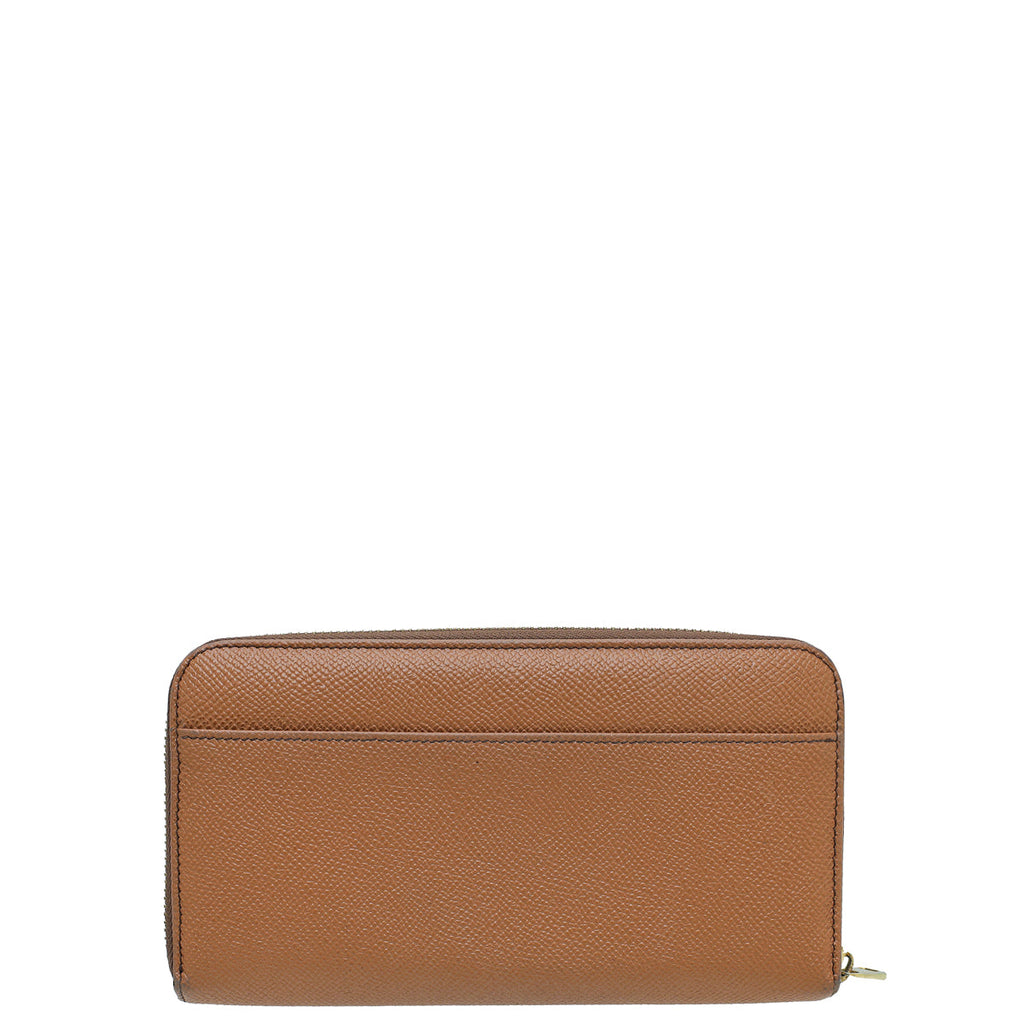 Dolce & Gabbana Caramel Zip Around Long Wallet