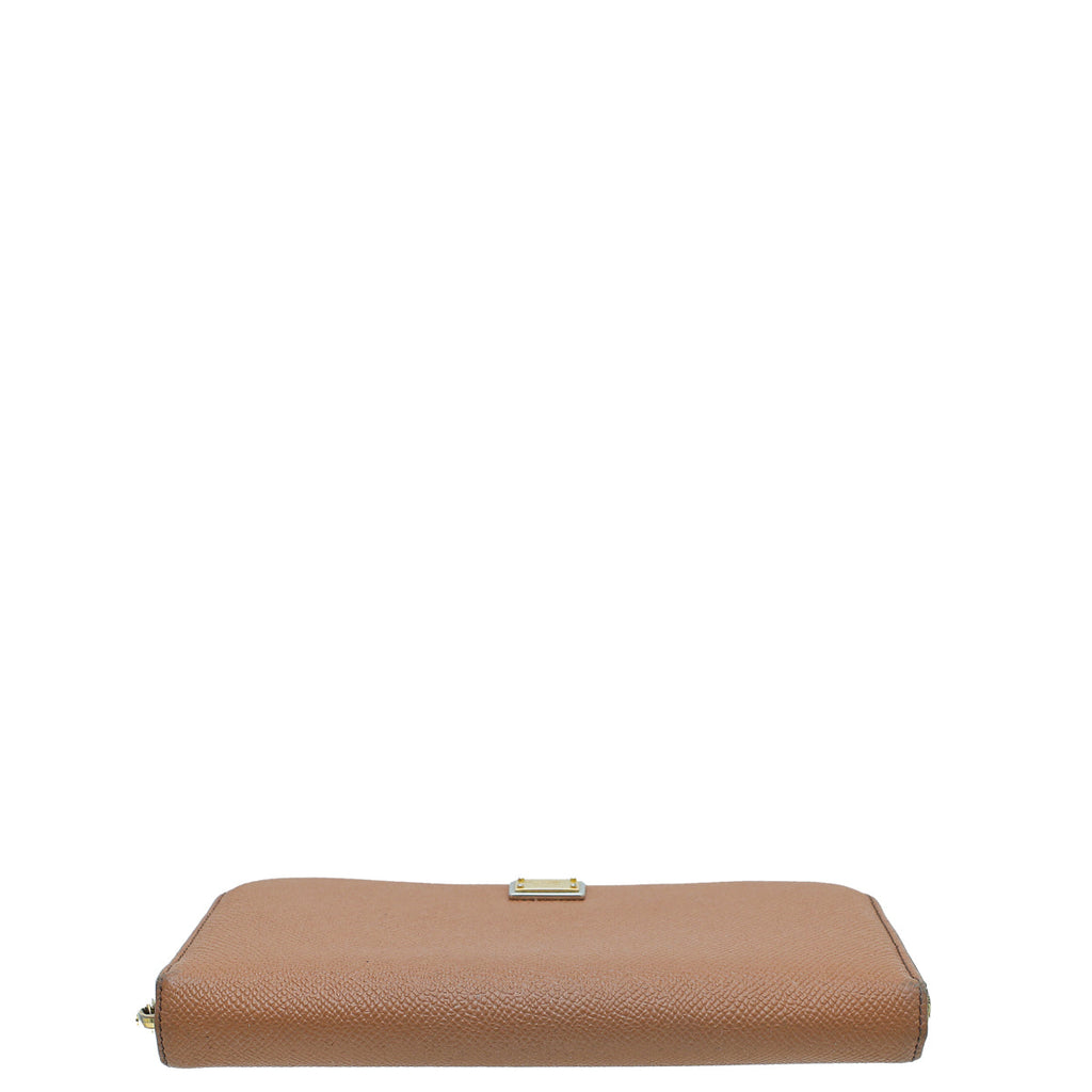 Dolce & Gabbana Caramel Zip Around Long Wallet