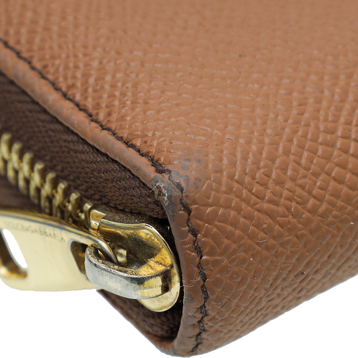 Dolce & Gabbana Caramel Zip Around Long Wallet