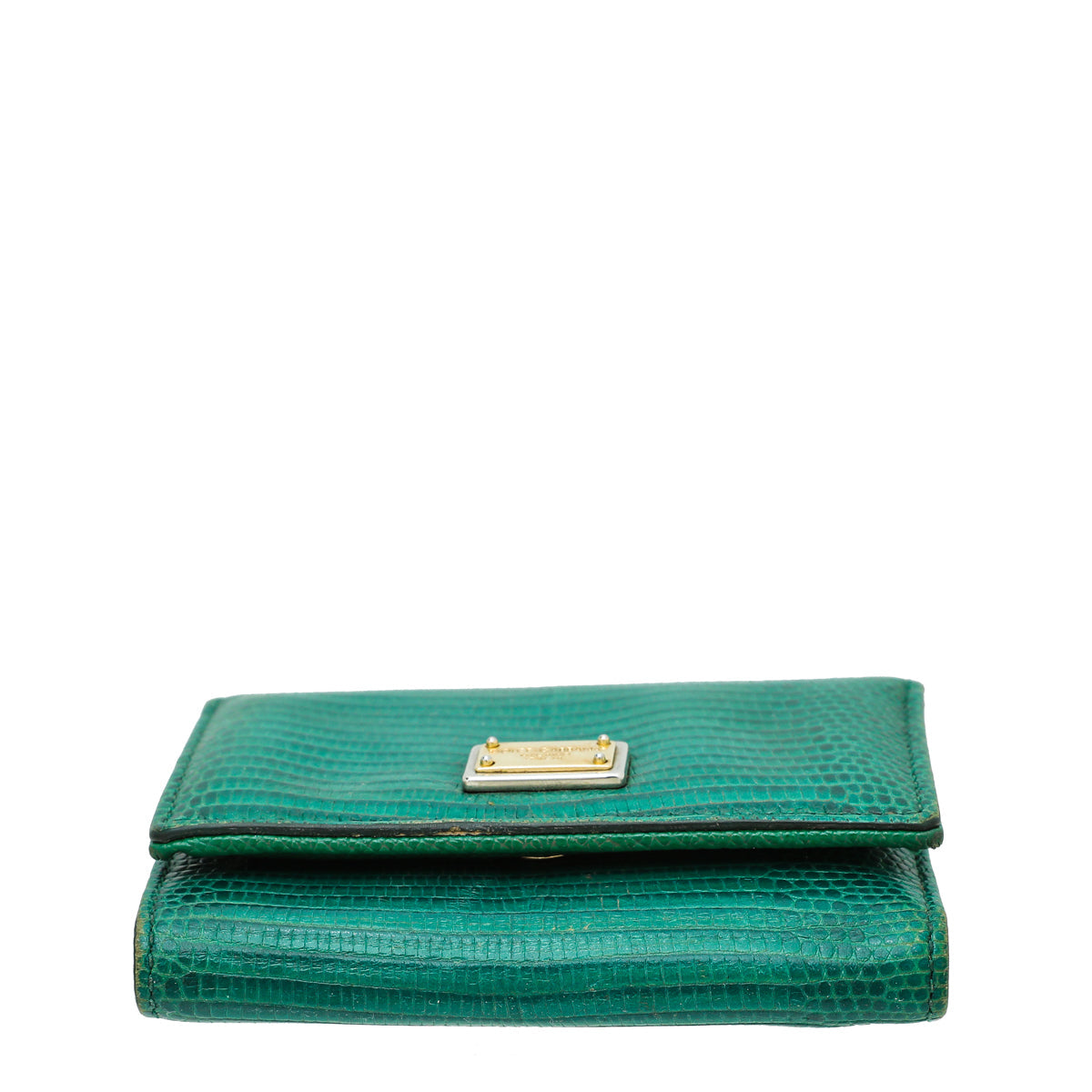 Dolce & Gabbana Green Lizard Embossed Small Wallet