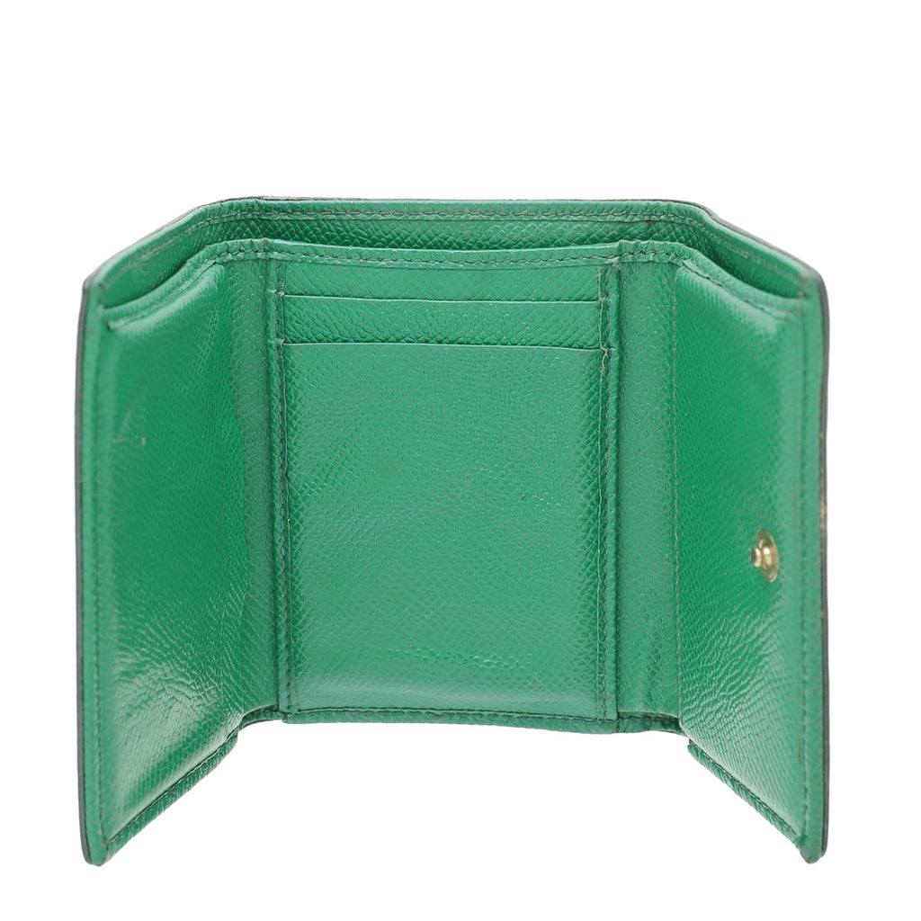 Dolce & Gabbana Green Lizard Embossed Small Wallet