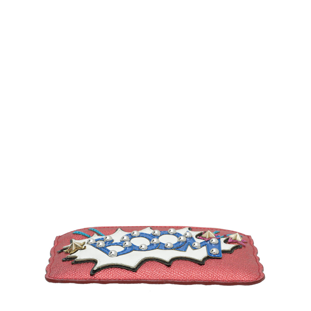 Dolce & Gabbana Metallic Red Multicolor "Boom" Key Ring Wallet