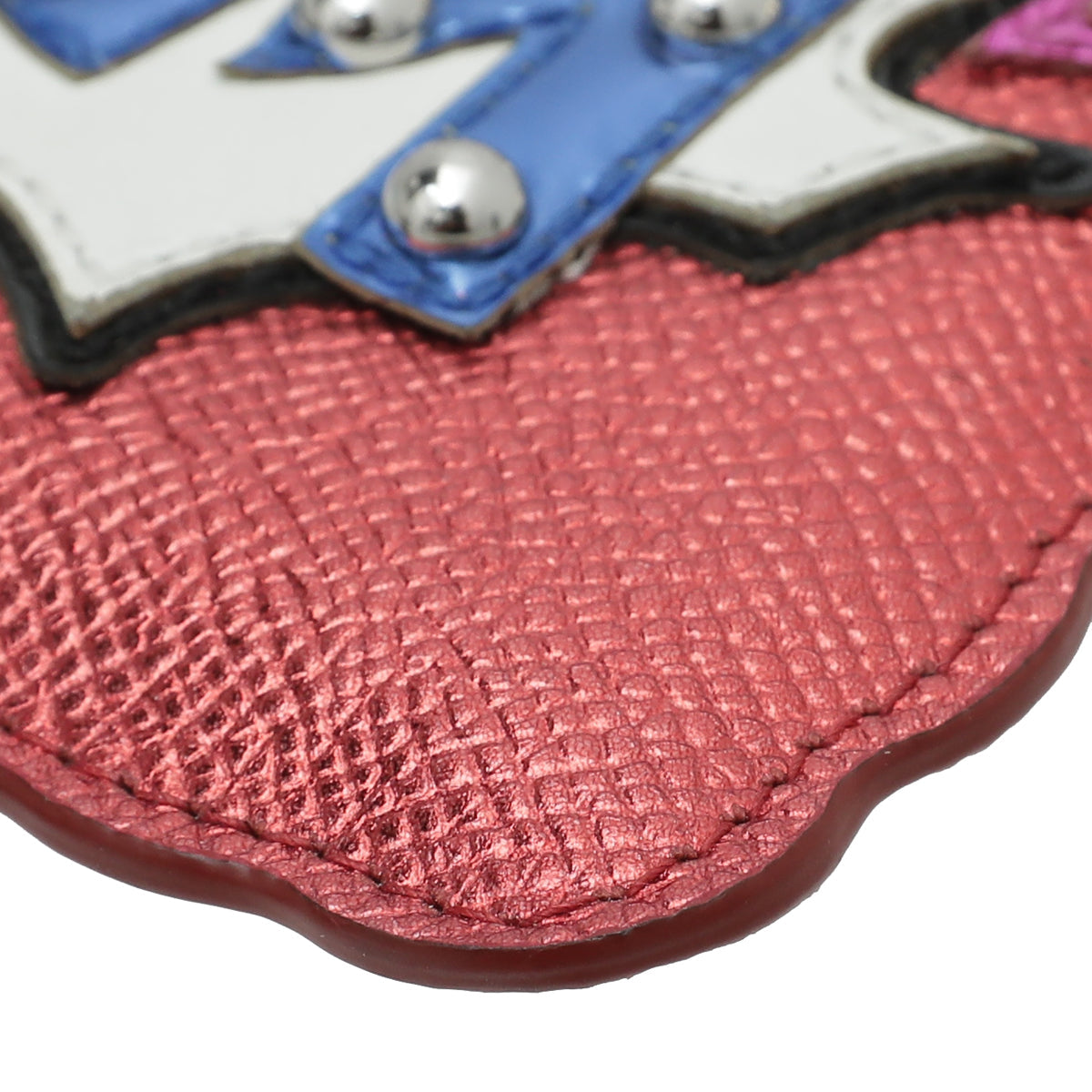 Dolce & Gabbana Metallic Red Multicolor "Boom" Key Ring Wallet
