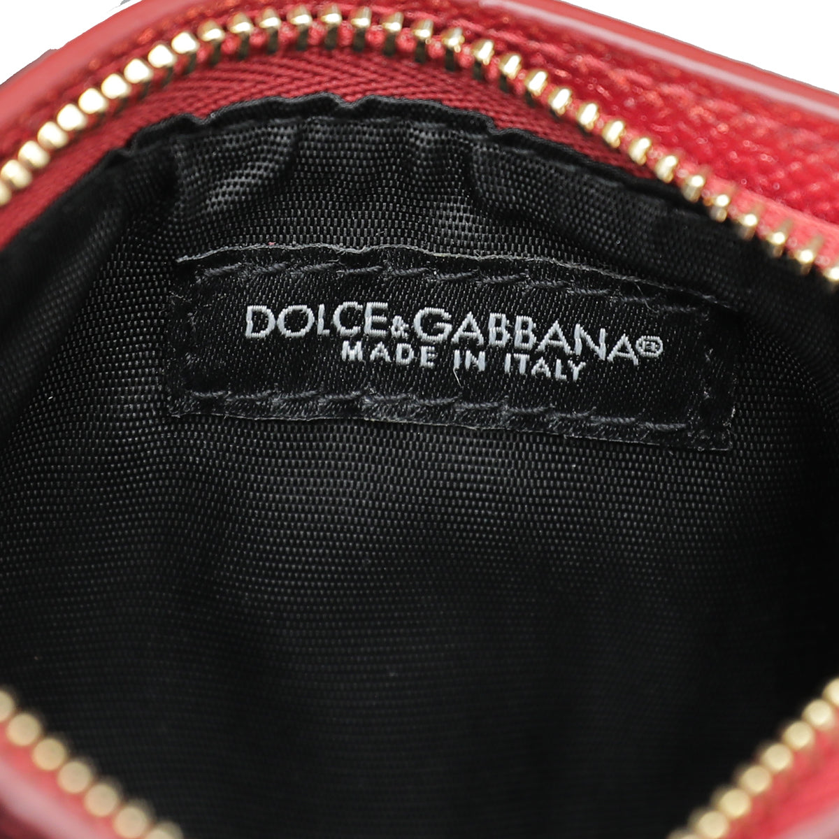 Dolce & Gabbana Metallic Red Multicolor "Boom" Key Ring Wallet