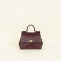 Dolce & Gabbana Burgundy Iguana Print Sicily Small Bag