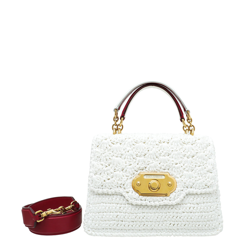 Dolce & Gabbana Bicolor Crochet Welcome Top Handle Bag