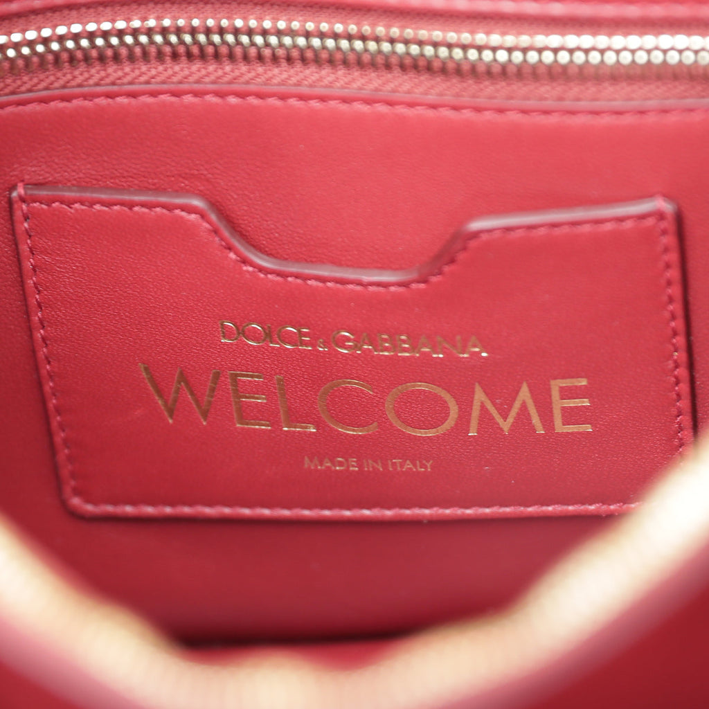 Dolce & Gabbana Bicolor Crochet Welcome Top Handle Bag