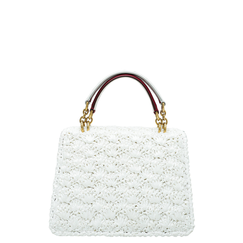 Dolce & Gabbana Bicolor Crochet Welcome Top Handle Bag