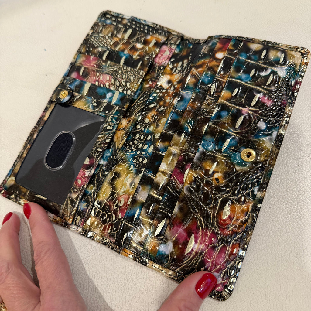 BRAHMIN Retrograde Metallic Ady Wallet NWOT