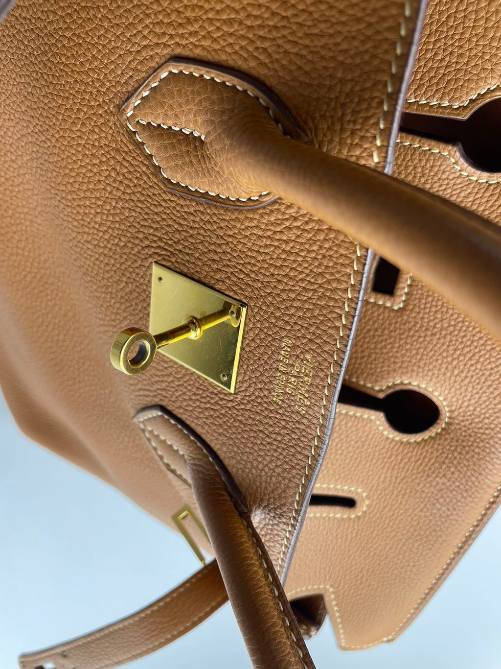 Hermes   Birkin 35 in gold vintage Togo leather