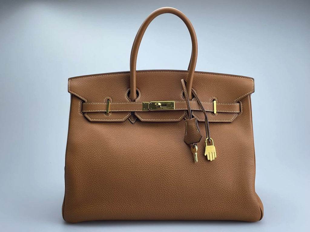 Hermes   Birkin 35 in gold vintage Togo leather