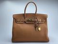Hermes   Birkin 35 in gold vintage Togo leather