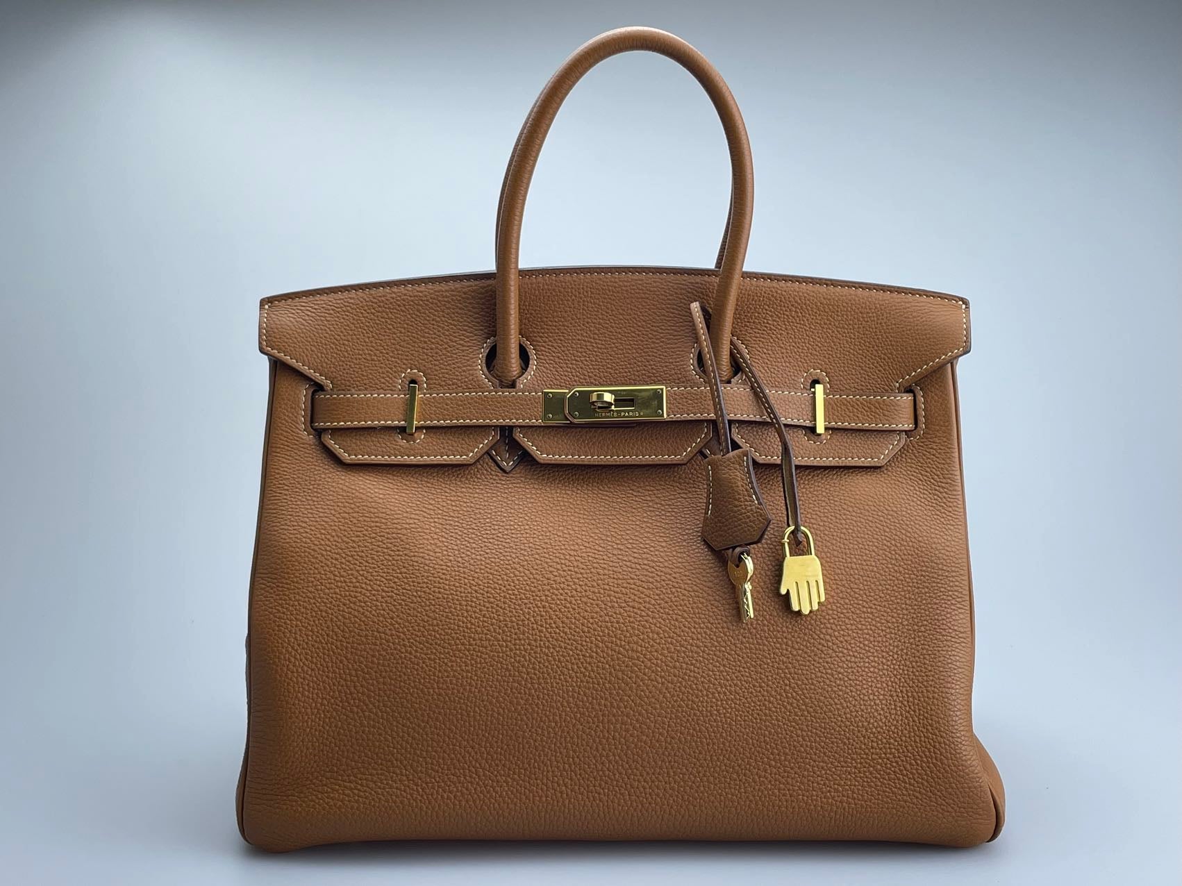 Hermes   Birkin 35 in gold vintage Togo leather