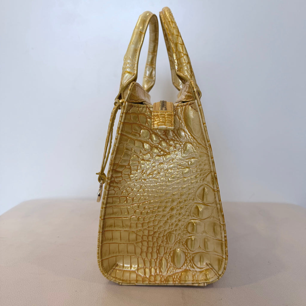 BRAHMIN Cami Lemon Drop Ombre Pearlescent  Leather Crossbody Handbag NWOT