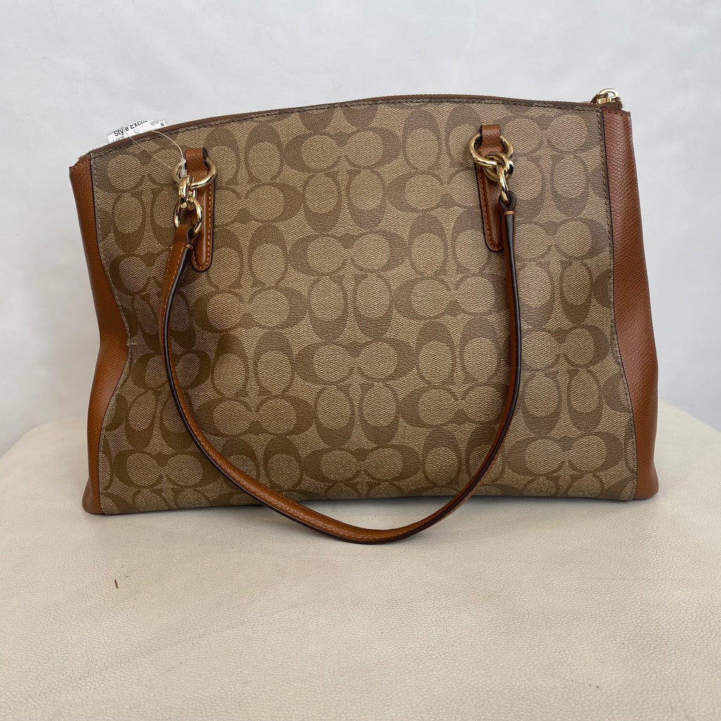 COACH Signature Christie Carryall Tote Shoulder Bag in Brown/ Tan