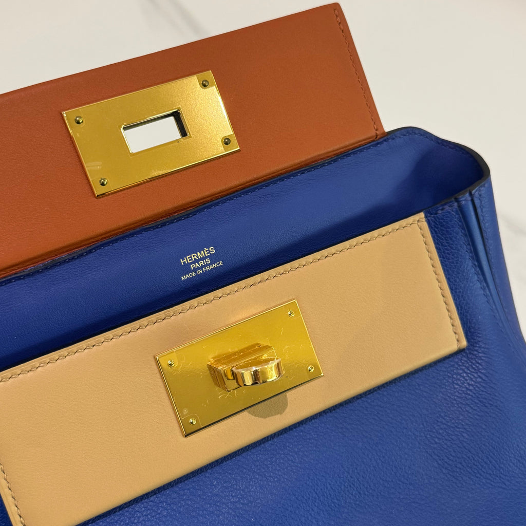HERMÈS 2424 MINI BAG – BLUE LEATHER COMBINATION STAMP U