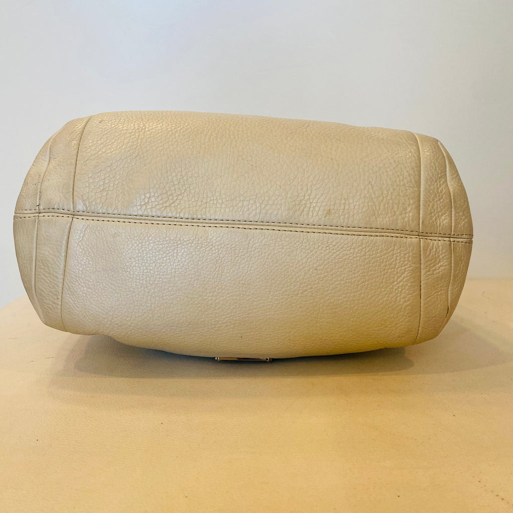 COACH Avery Leather Shoulder Bag Pearl/Ivory #F27003