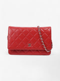 Chanel Wallet On Chain Red Lambskin Leather