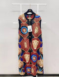 Chanel 19A Cashmere Cardigan in Burgundy, Navy Blue & Black