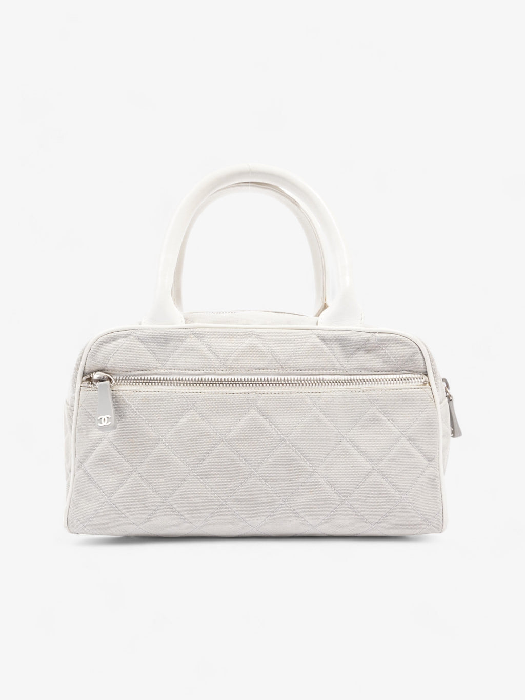 Chanel Sports Line Boston Bag Grey / White Cotton