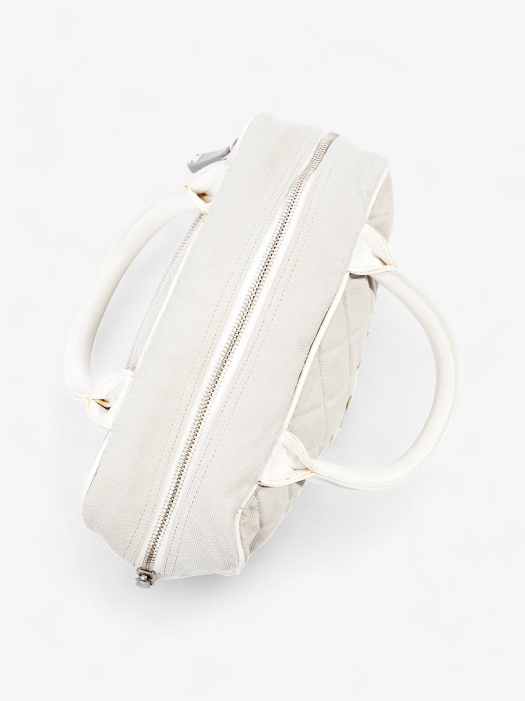 Chanel Sports Line Boston Bag Grey / White Cotton