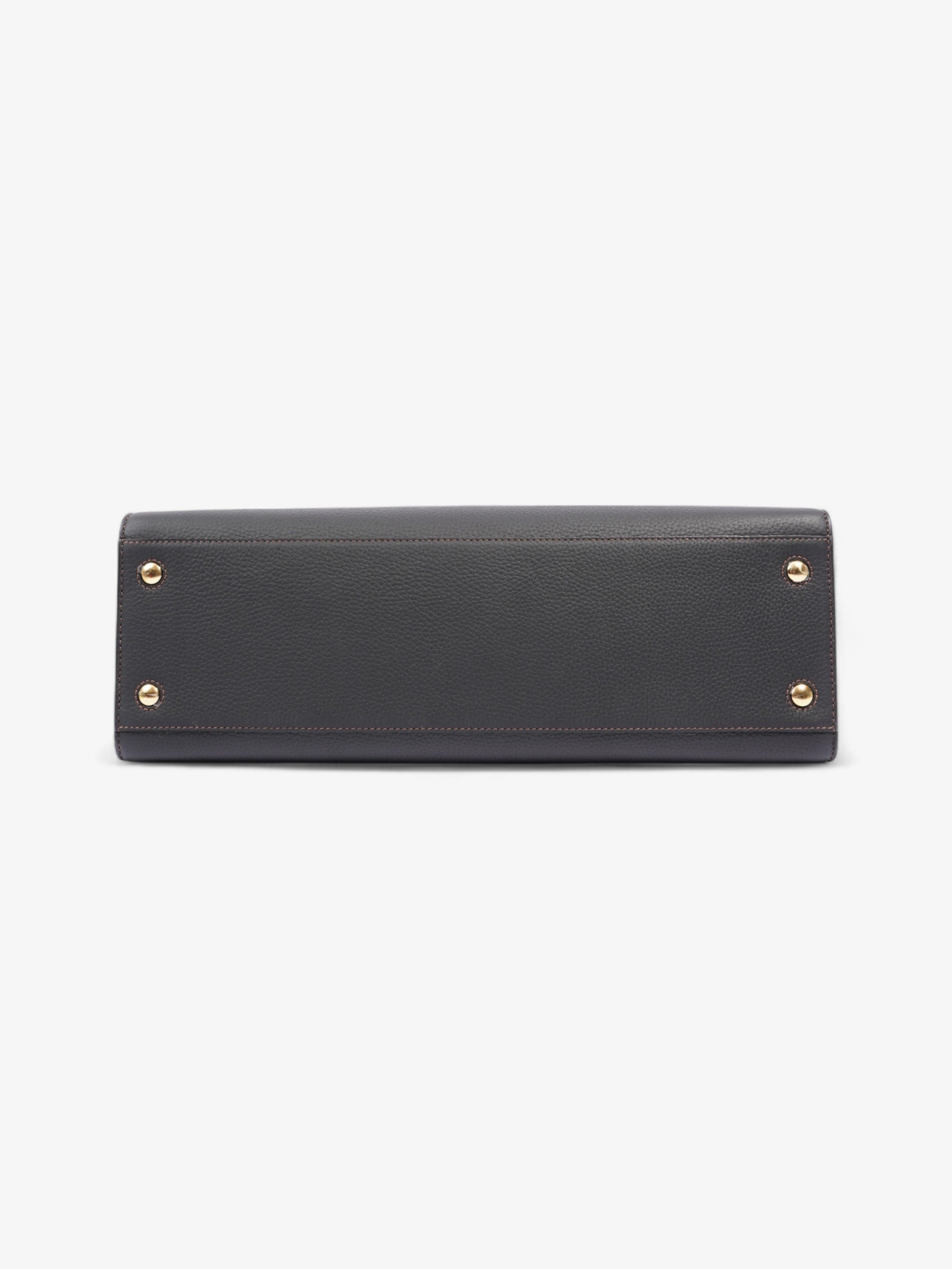 Burberry TB Tote Black Grained Leather Medium