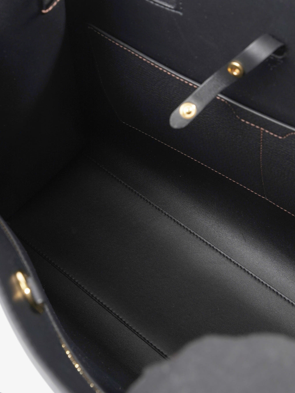 Burberry TB Tote Black Grained Leather Medium