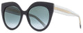 Elie Saab Cat Eye Sunglasses ES081/S 8079O Black/Transparent Gray 55mm Black Transparent Gray