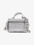 Chanel Vanity with Chain Silver Caviar Leather Mini