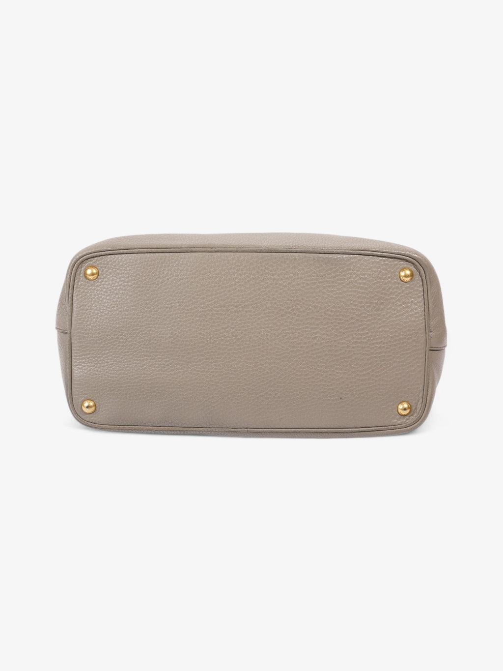 Prada Vitello Daino Middle Zip Tote Grey Leather