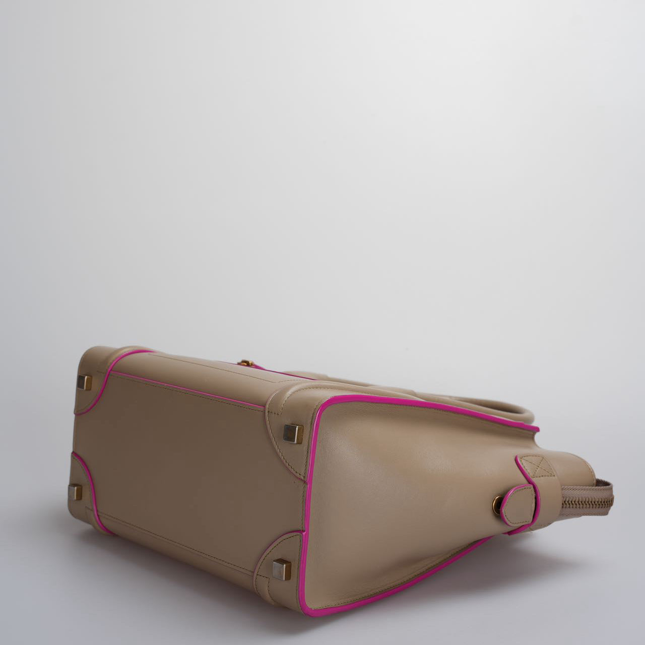 CELINE Calfskin Mini Luggage in Beige