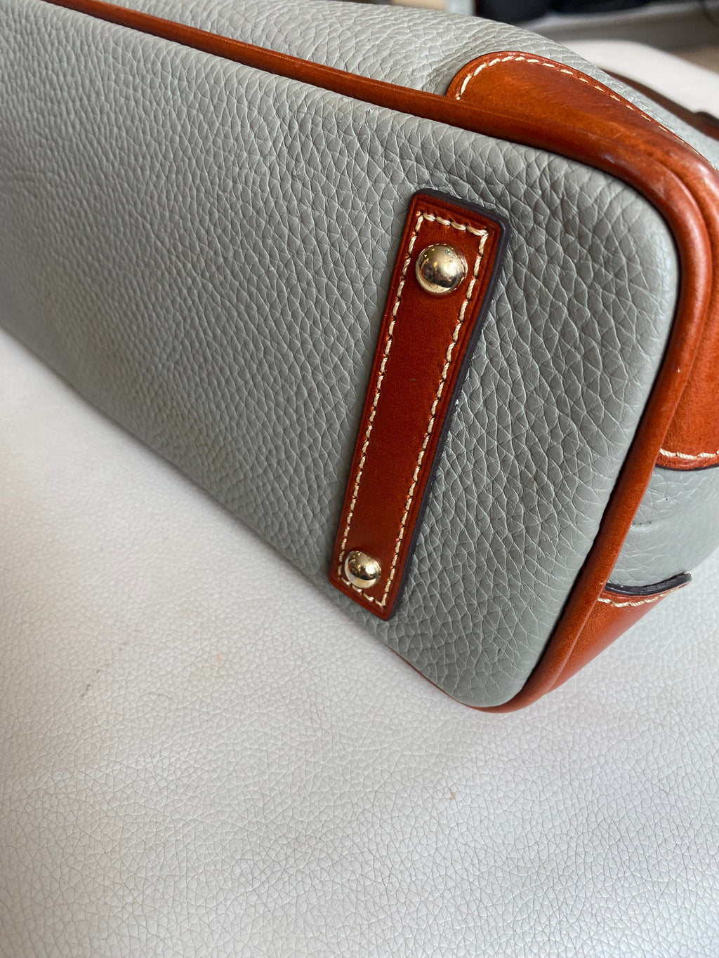 DOONEY & BOURKE Pebble Grain Hobo Elephant Gray/Tan Handbag