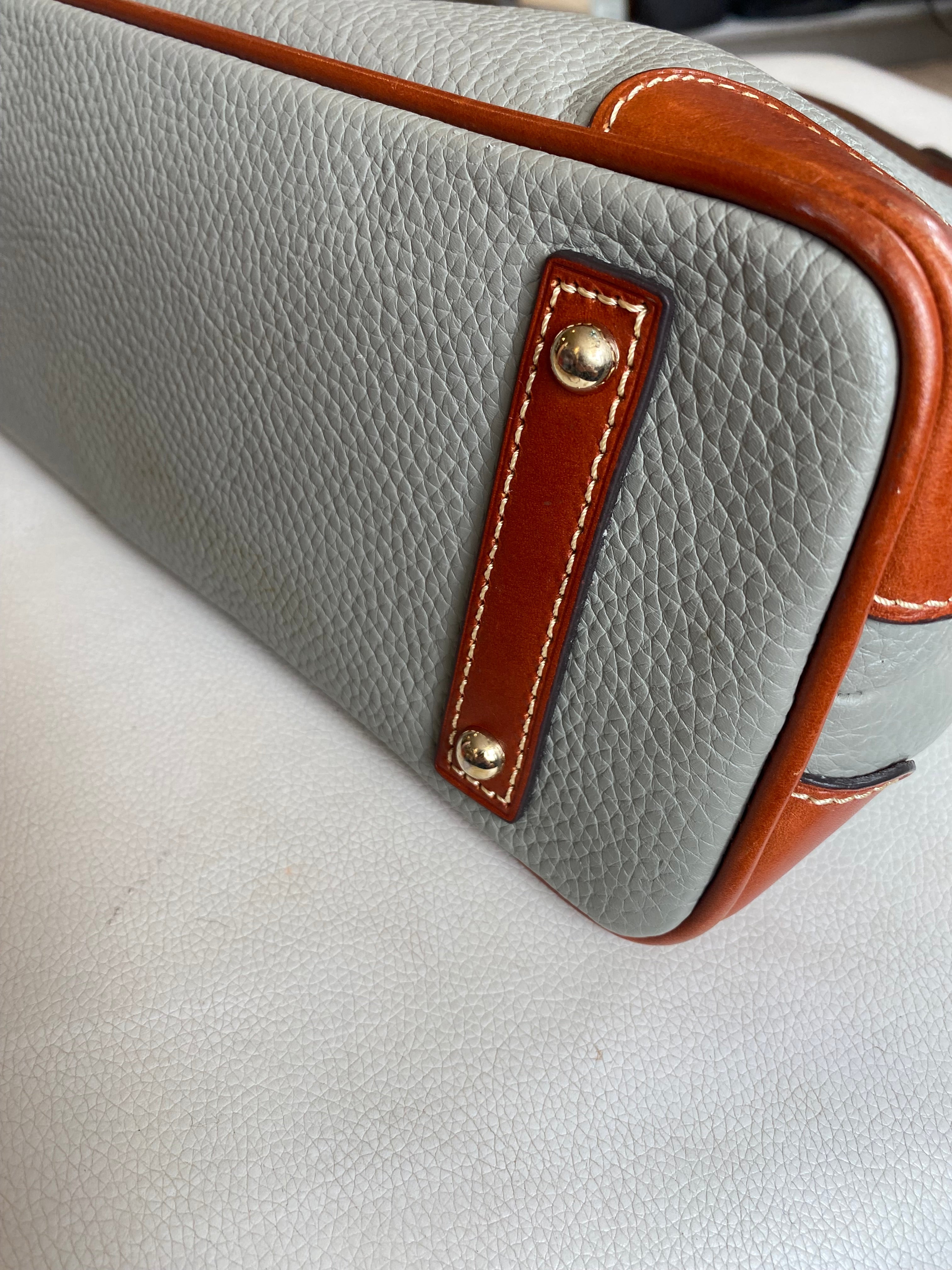 DOONEY & BOURKE Pebble Grain Hobo Elephant Gray/Tan Handbag